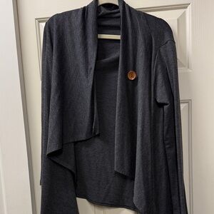 Bobeau Charcoal Gray Open Front Cardigan